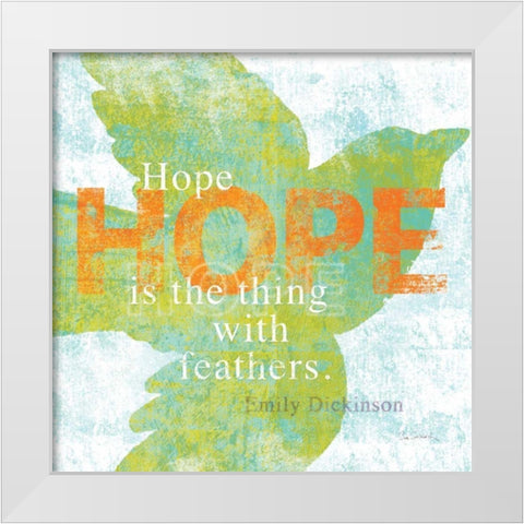 Letterpress Hope White Modern Wood Framed Art Print by Schlabach, Sue