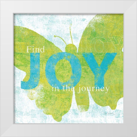 Letterpress Joy White Modern Wood Framed Art Print by Schlabach, Sue