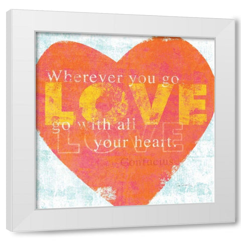 Letterpress Love White Modern Wood Framed Art Print by Schlabach, Sue