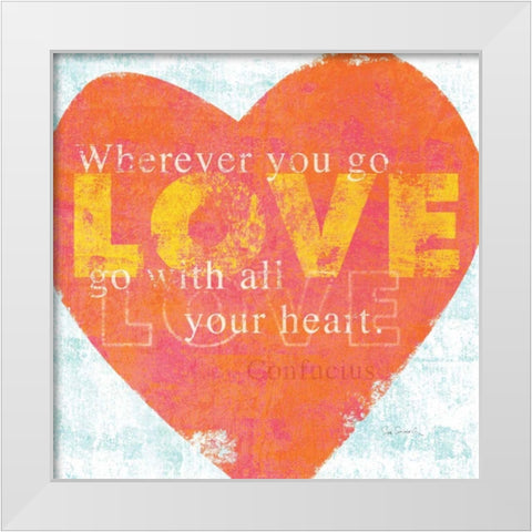 Letterpress Love White Modern Wood Framed Art Print by Schlabach, Sue