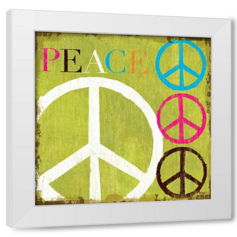 Peace White Modern Wood Framed Art Print by Mullan, Michael