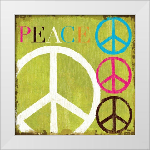 Peace White Modern Wood Framed Art Print by Mullan, Michael