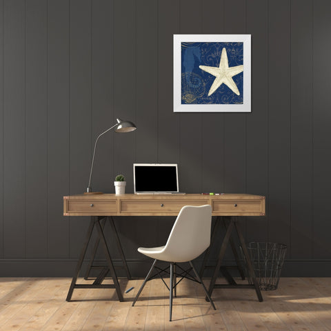 Coastal Moonlight I White Modern Wood Framed Art Print by Pela Studio