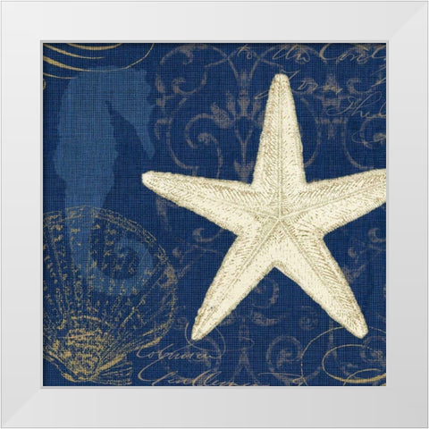 Coastal Moonlight I White Modern Wood Framed Art Print by Pela Studio