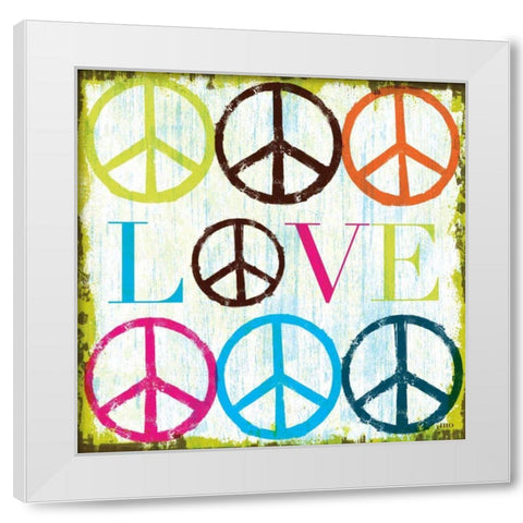 Love White Modern Wood Framed Art Print by Mullan, Michael