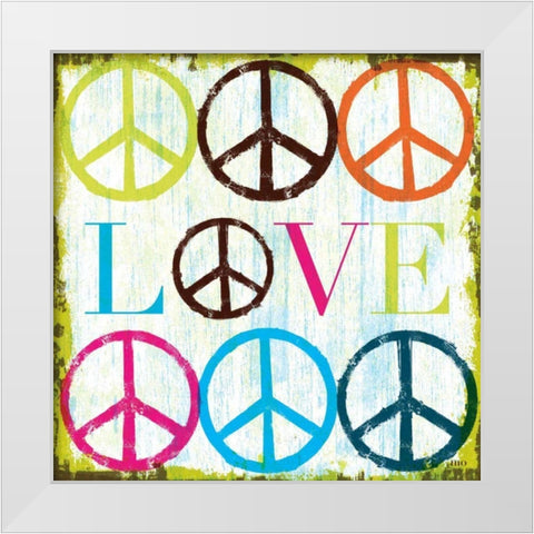 Love White Modern Wood Framed Art Print by Mullan, Michael