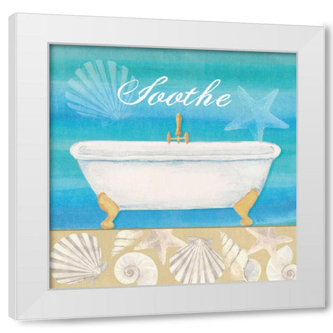 Seashells Bath II White Modern Wood Framed Art Print by Charron, Veronique