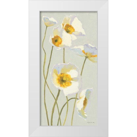 White on White Poppies Panel I White Modern Wood Framed Art Print by Novak, Shirley