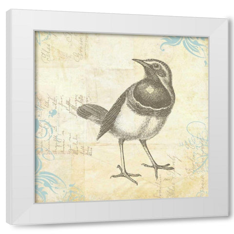 Engraved Birds II White Modern Wood Framed Art Print by Pertiet, Katie
