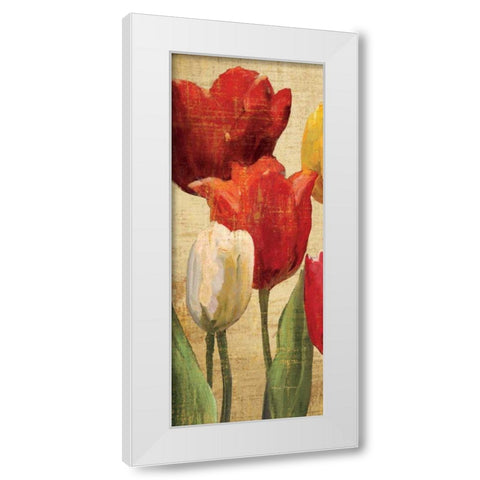 Tulip Fantasy on Cream II White Modern Wood Framed Art Print by Hageman, Marilyn