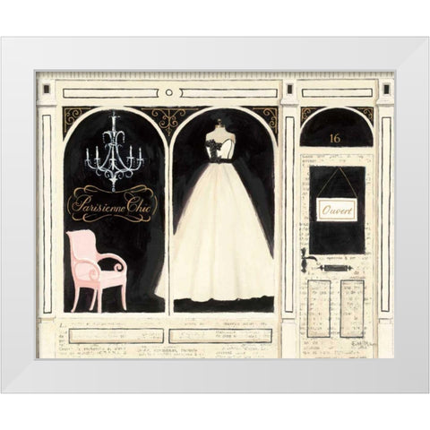 Parisienne Chic White Modern Wood Framed Art Print by Adams, Emily