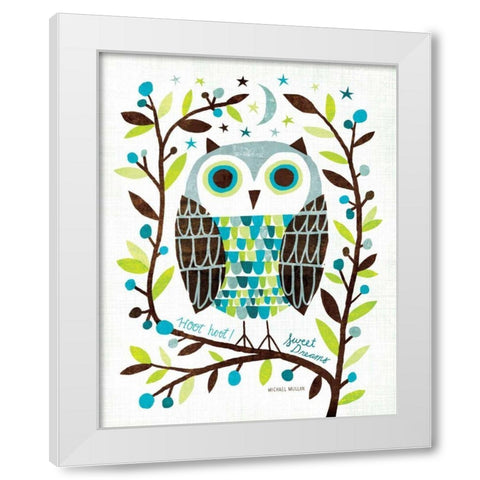 Night Owl I White Modern Wood Framed Art Print by Mullan, Michael