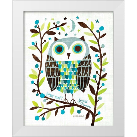 Night Owl I White Modern Wood Framed Art Print by Mullan, Michael