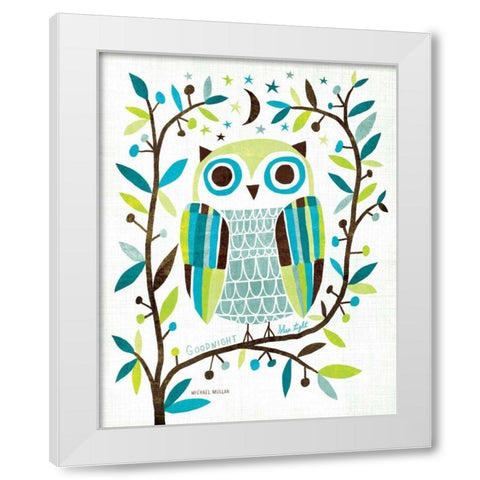 Night Owl II White Modern Wood Framed Art Print by Mullan, Michael