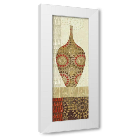 Spice Stripe Vessels Panel III White Modern Wood Framed Art Print by Wild Apple Portfolio