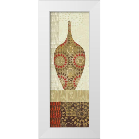 Spice Stripe Vessels Panel III White Modern Wood Framed Art Print by Wild Apple Portfolio