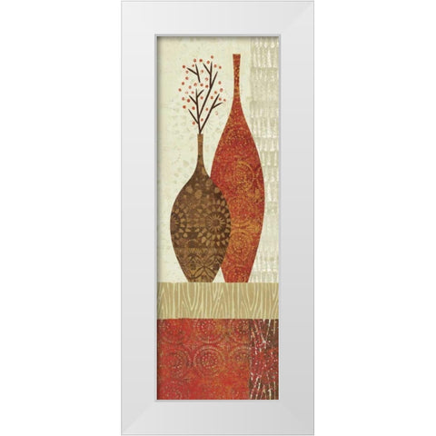 Spice Stripe Vessels Panel IV White Modern Wood Framed Art Print by Wild Apple Portfolio