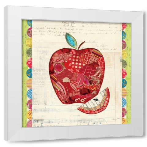 Fruit Collage I - Apple White Modern Wood Framed Art Print by Prahl, Courtney