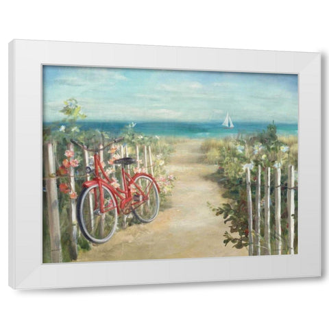 Summer Ride Crop White Modern Wood Framed Art Print by Nai, Danhui