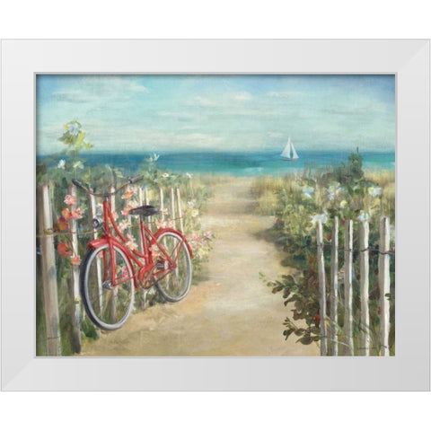 Summer Ride Crop White Modern Wood Framed Art Print by Nai, Danhui