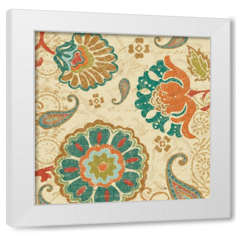 Fall Paisley II White Modern Wood Framed Art Print by Pela