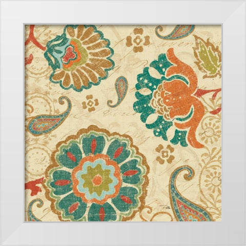 Fall Paisley II White Modern Wood Framed Art Print by Pela