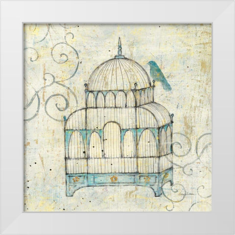 Bird Cage II White Modern Wood Framed Art Print by Tillmon, Avery