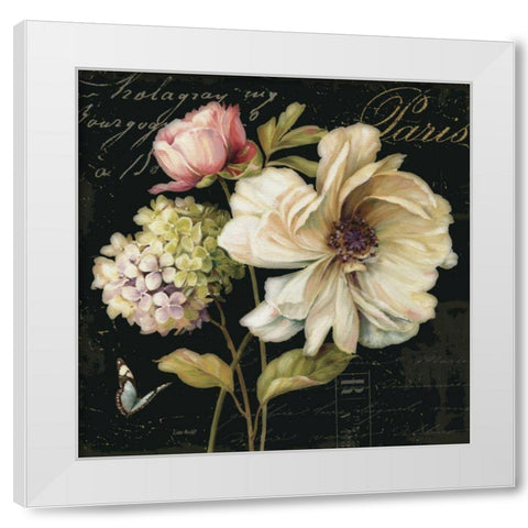 Marche de Fleurs on Black II White Modern Wood Framed Art Print by Audit, Lisa