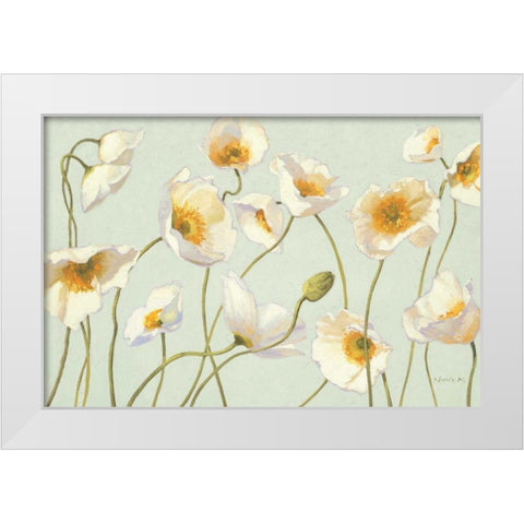 White and Bright Poppies White Modern Wood Framed Art Print by Novak, Shirley