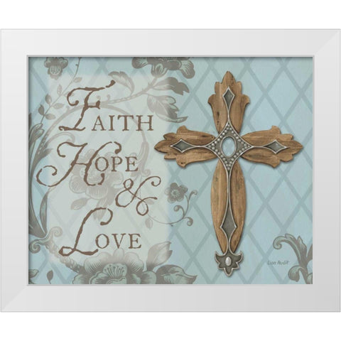 Faith Hope Love White Modern Wood Framed Art Print by Audit, Lisa