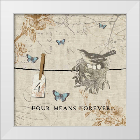 Words that Count IV White Modern Wood Framed Art Print by Pela