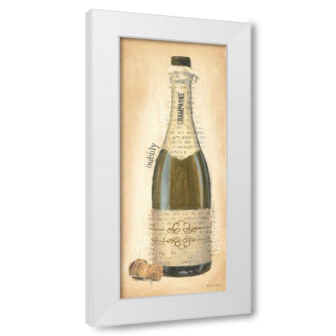 Bubbly Champagne Bottle White Modern Wood Framed Art Print by Adams, Emily