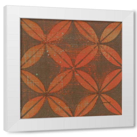 Orange Gold Ring White Modern Wood Framed Art Print by Lovell, Kathrine