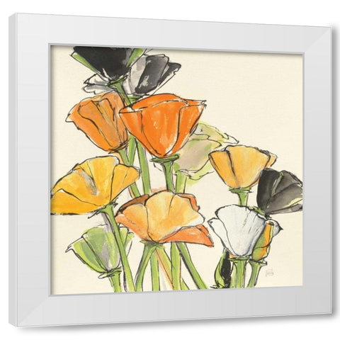 Wild Bouquet I White Modern Wood Framed Art Print by Paschke, Chris
