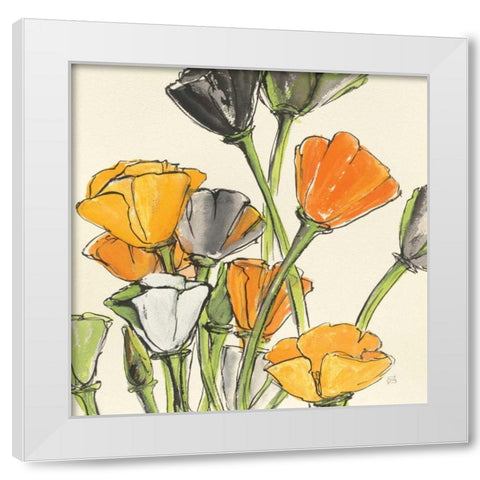 Wild Bouquet II White Modern Wood Framed Art Print by Paschke, Chris