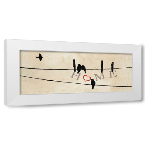 Bird at Heart I White Modern Wood Framed Art Print by Pela