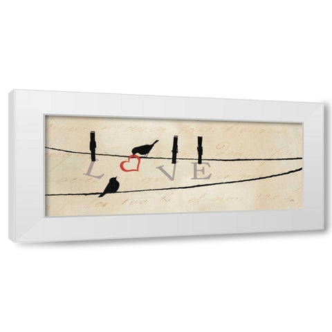 Bird at Heart II White Modern Wood Framed Art Print by Pela