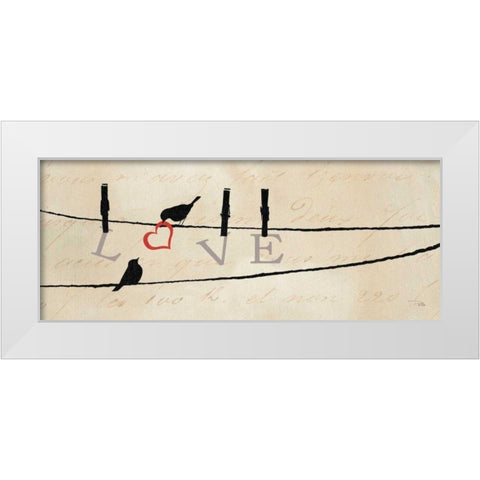 Bird at Heart II White Modern Wood Framed Art Print by Pela