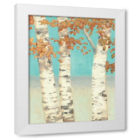 Golden Birches II White Modern Wood Framed Art Print by Wiens, James