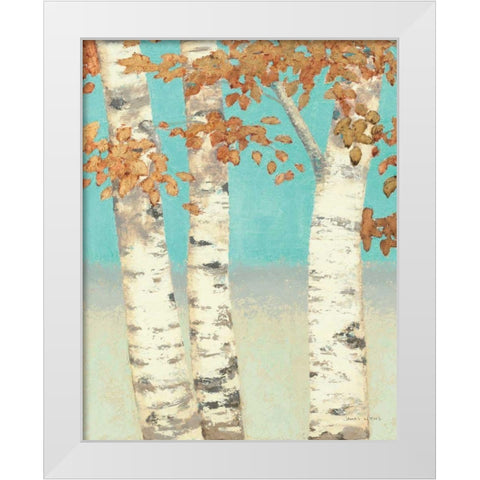 Golden Birches II White Modern Wood Framed Art Print by Wiens, James