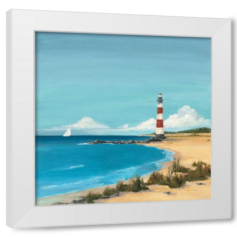 Sandy Point White Modern Wood Framed Art Print by Tillmon, Avery
