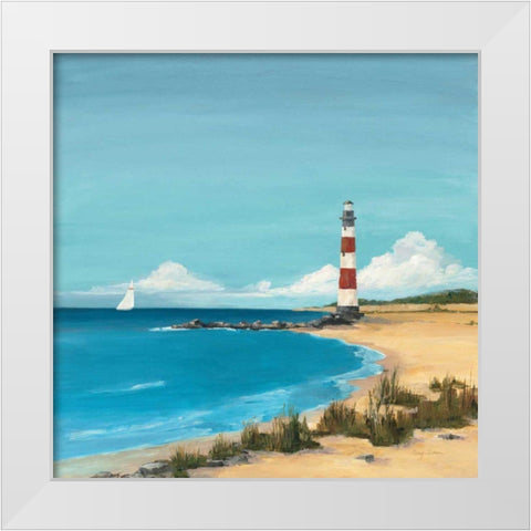 Sandy Point White Modern Wood Framed Art Print by Tillmon, Avery