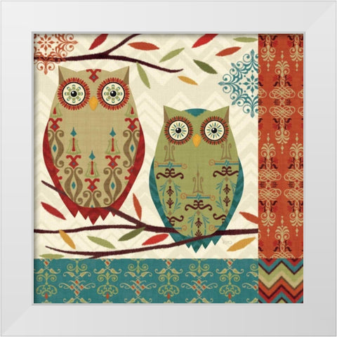 Hoot II White Modern Wood Framed Art Print by Charron, Veronique