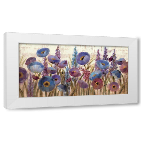 Lupines and Poppies White Modern Wood Framed Art Print by Vassileva, Silvia