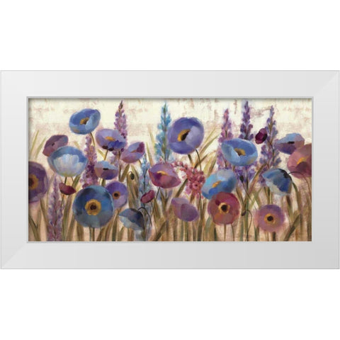 Lupines and Poppies White Modern Wood Framed Art Print by Vassileva, Silvia