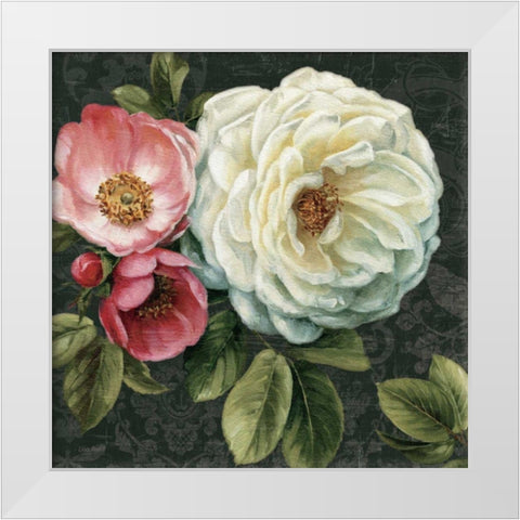 Floral Damask II White Modern Wood Framed Art Print by Audit, Lisa