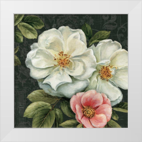 Floral Damask III White Modern Wood Framed Art Print by Audit, Lisa