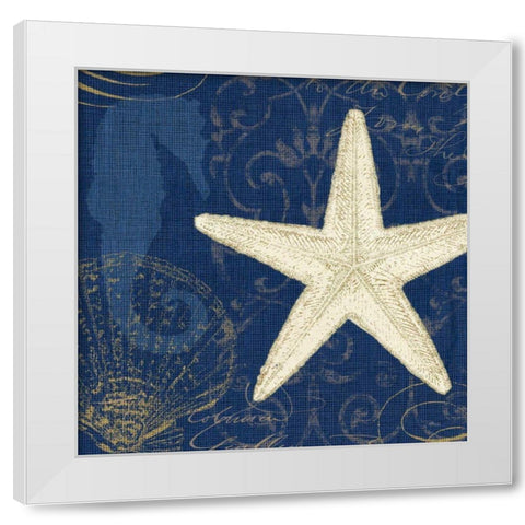Coastal Moonlight I Teal White Modern Wood Framed Art Print by Pela Studio