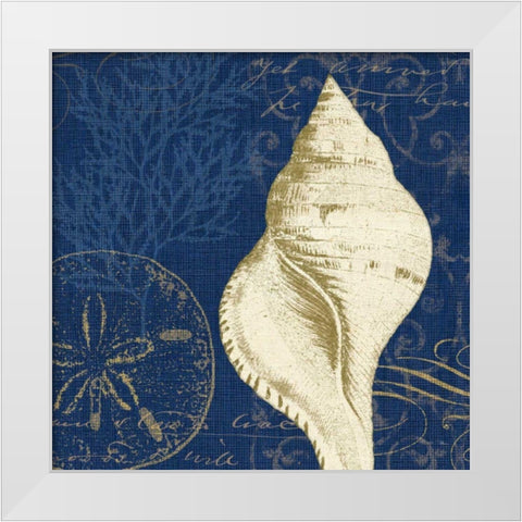 Coastal Moonlight IV Teal White Modern Wood Framed Art Print by Pela Studio