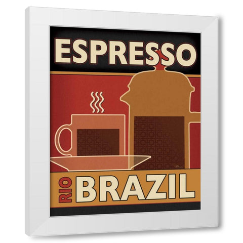 Deco Coffee I White Modern Wood Framed Art Print by Pela Studio